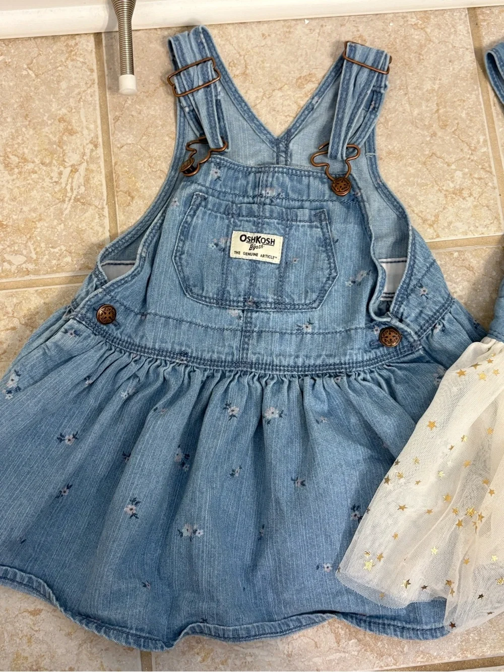 Bundle 2 OshKosh B'gosh Light Blue Denim Overall Dresses